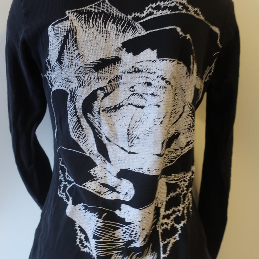 LAUREN MOSHI BLACK GRAPHIC ZIP UP SWEATSHIRT SZ L* - Picture 7 of 12